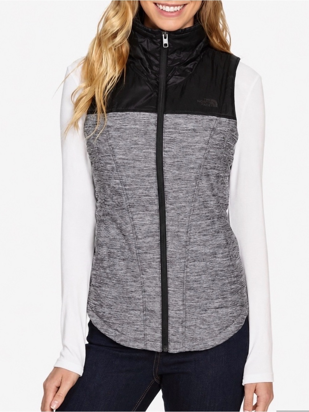 The North Face Heather Grey & Black Vest